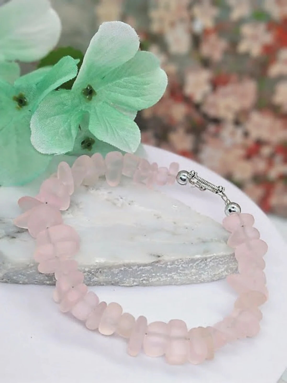 Pink Sea Glass Beach Strand Silver Bracelet, Beach Fashion, Beach Lover’s Gift