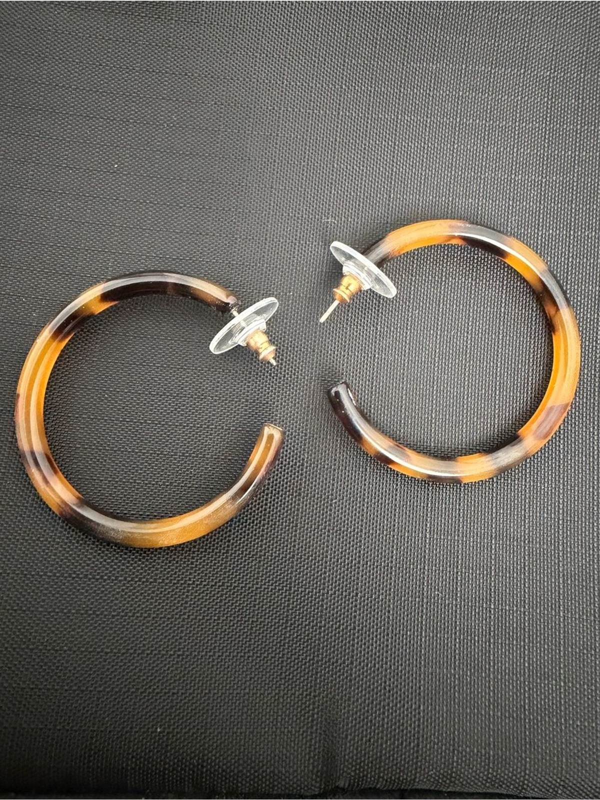 J.Crew Tortoiseshell Resin Hoop Earrings – Amber Brown