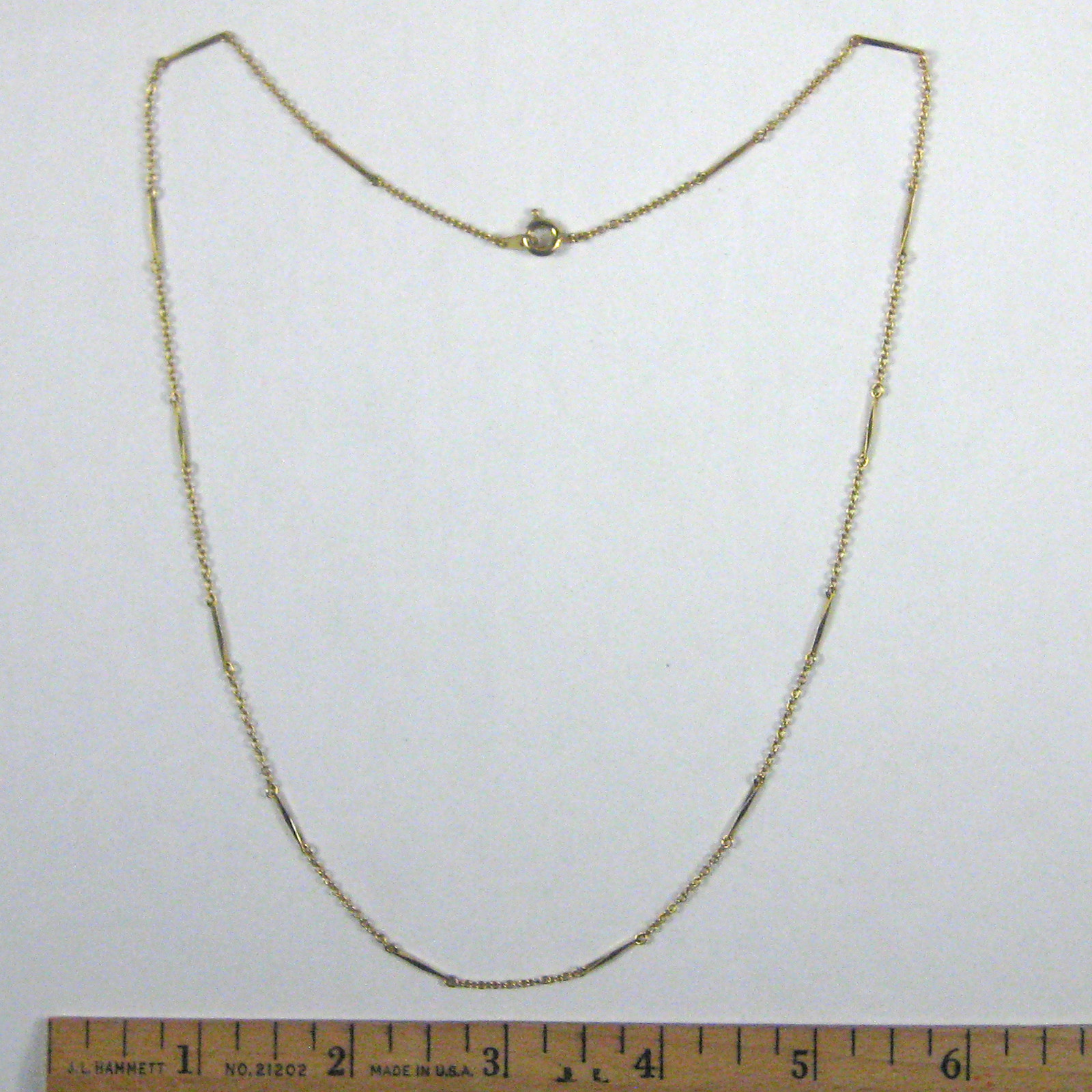 Necklace Goldtone Chain 16 Inch Unsigned Strand String Choker NS