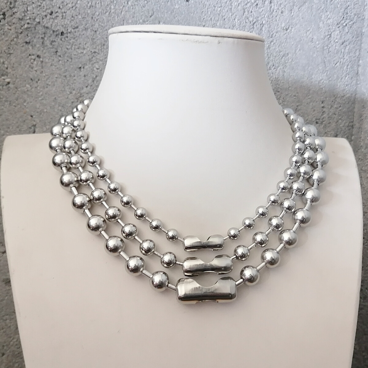 Punk Ball Chain Necklace 316L Stainless Steel, 2000’s Y2K Large bead jewelry