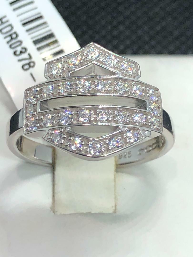 Ladies Bling Harley-Davidson ® Bar Shield Ring Sterling Silver 223 / HDR0378