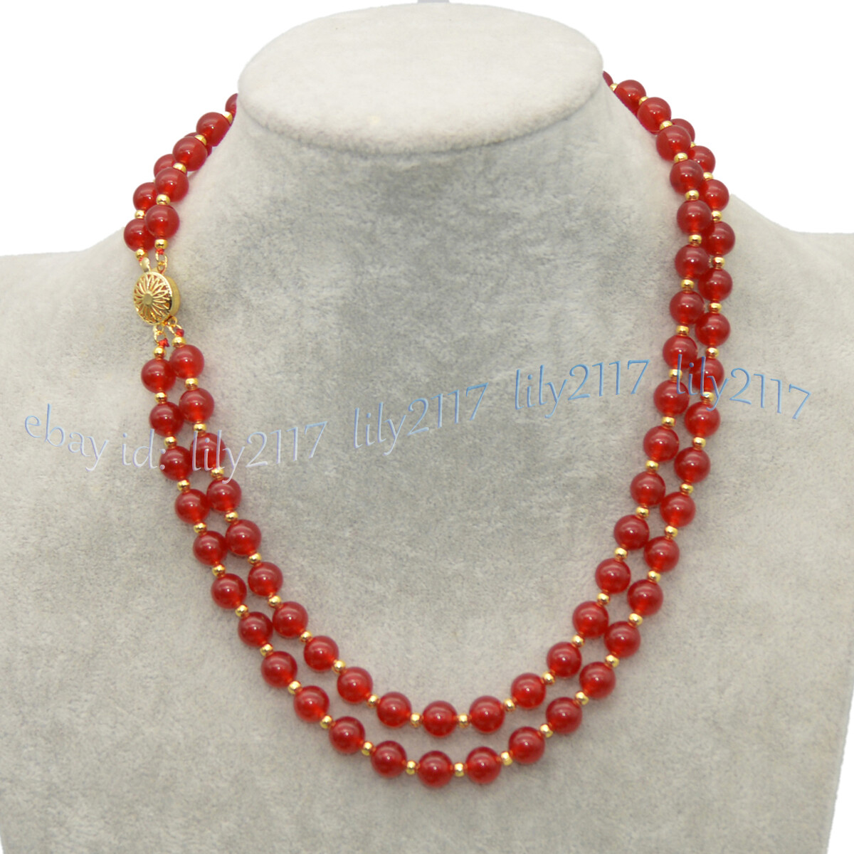 2 Rows 6/8/10/12mm Round Multicolor Jade Natural Gemstone Beads Necklace 18-19”