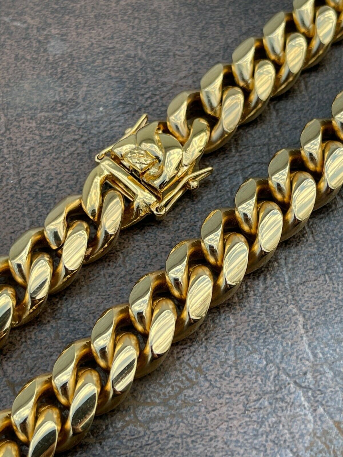 Miami Cuban CHOKER Chain Solid 18k Gold Plated Stainless Steel Unisex 18″ 20″