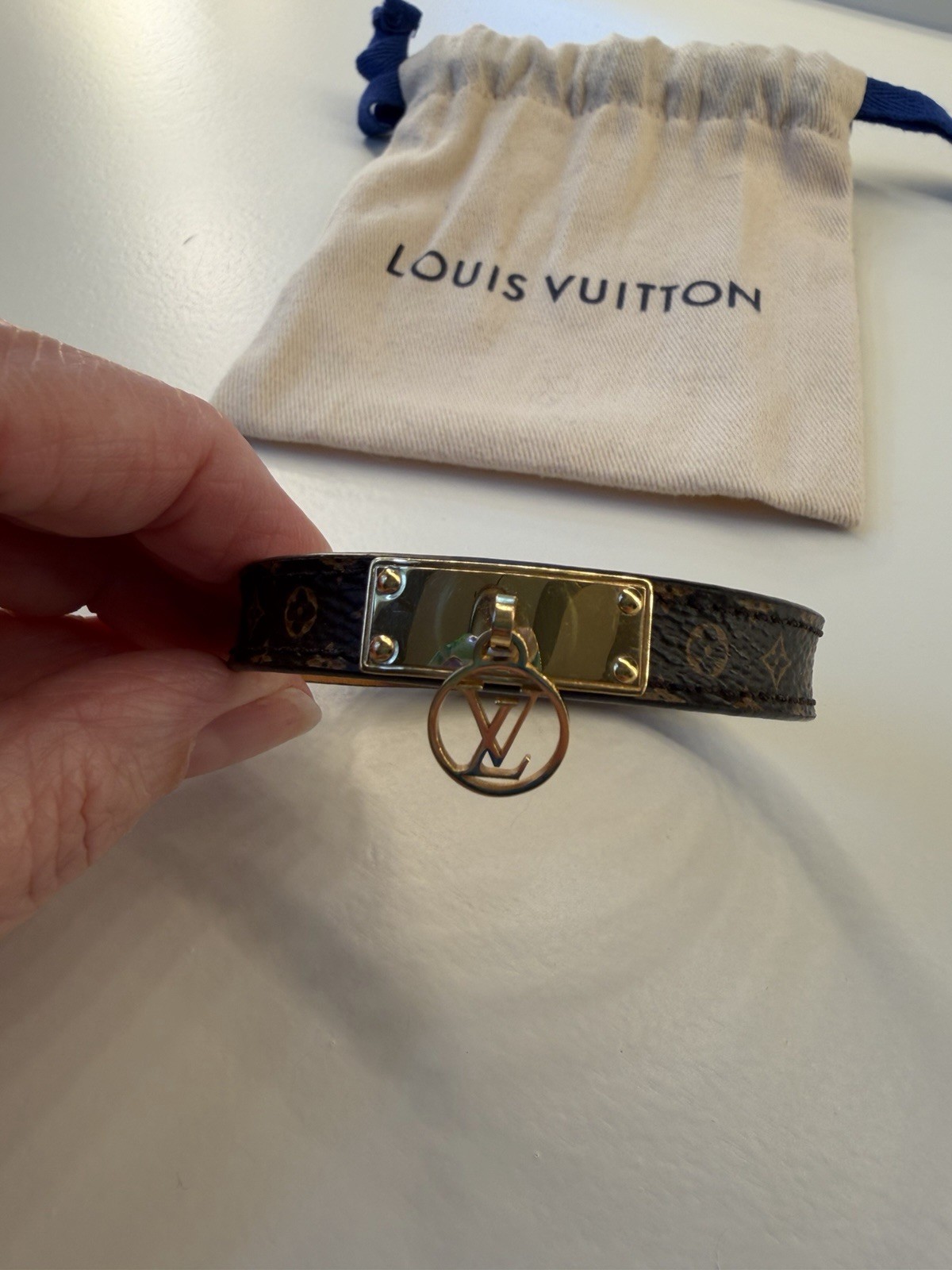 Authentic Louis Vuitton Monogram Logomania Bracelet Size 19 (6.75 to 7.5 inches)