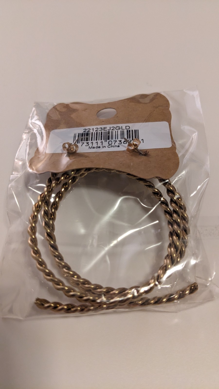 Justin Brand Gold Colored Twisted Loop Earrings Model 22123EJ2GLD NWT