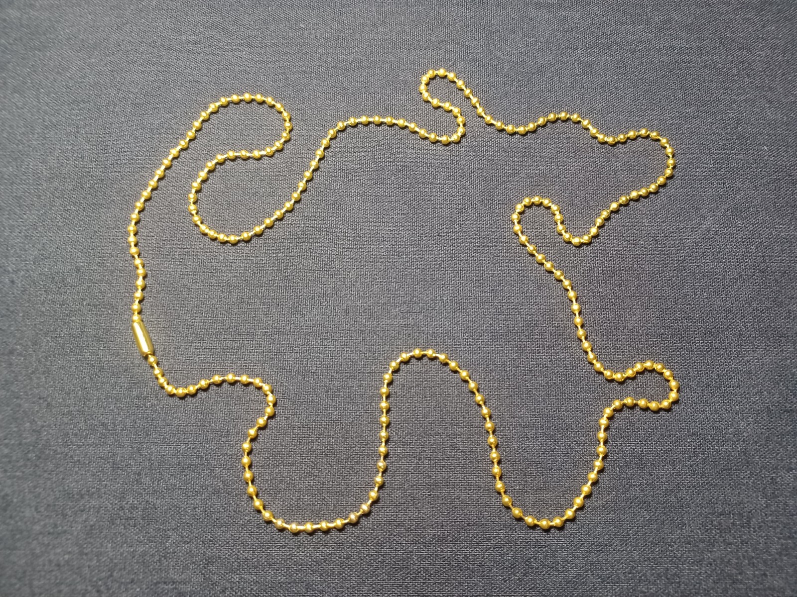 27″ Gold Military Ball Bead Dog Tag Chain Necklace