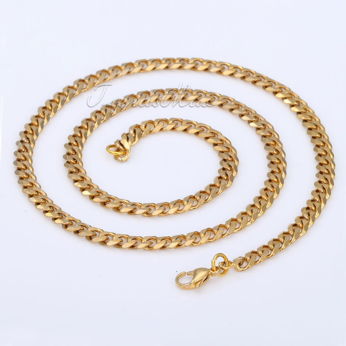3/5/7/9/11mm Curb Cuban Chain Necklace Bracelet Gold Plated Stainless Steel Jewe