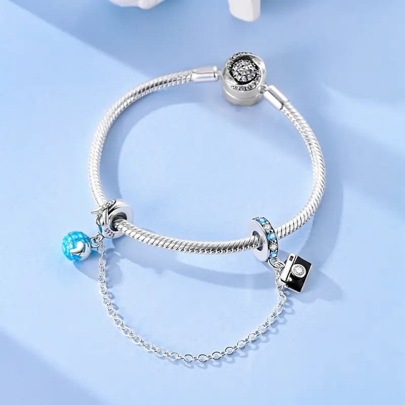 Travel The World Safety Charm, Safety Chain Charm, Travel Safety Charm