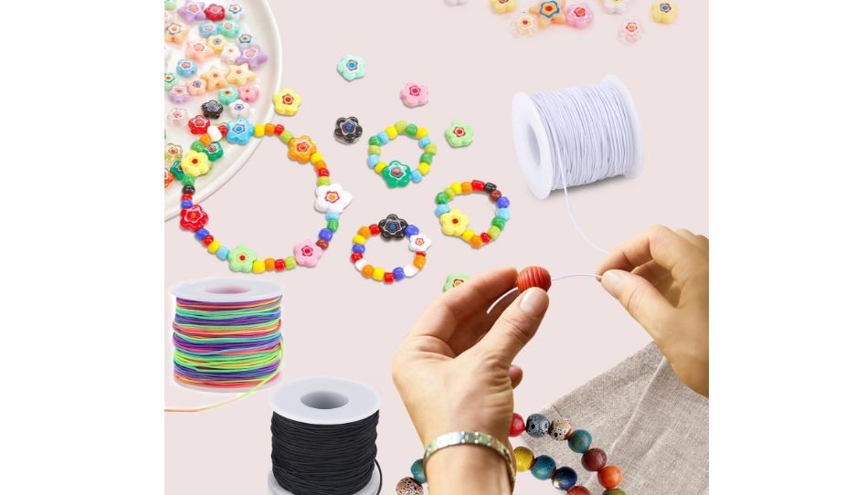 3 Rolls 495FT Elastic Bracelet String 1mm Stretchy Cord Jewelry Making Beading D