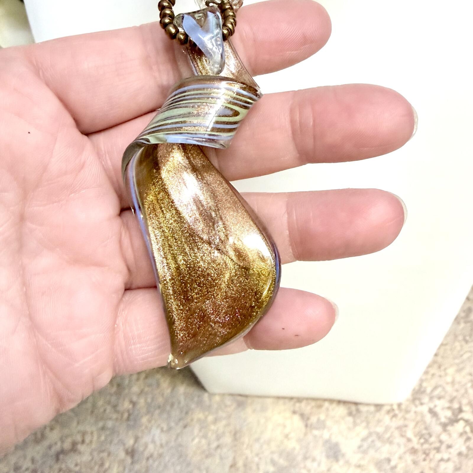 Stunning glass pendant statement necklace