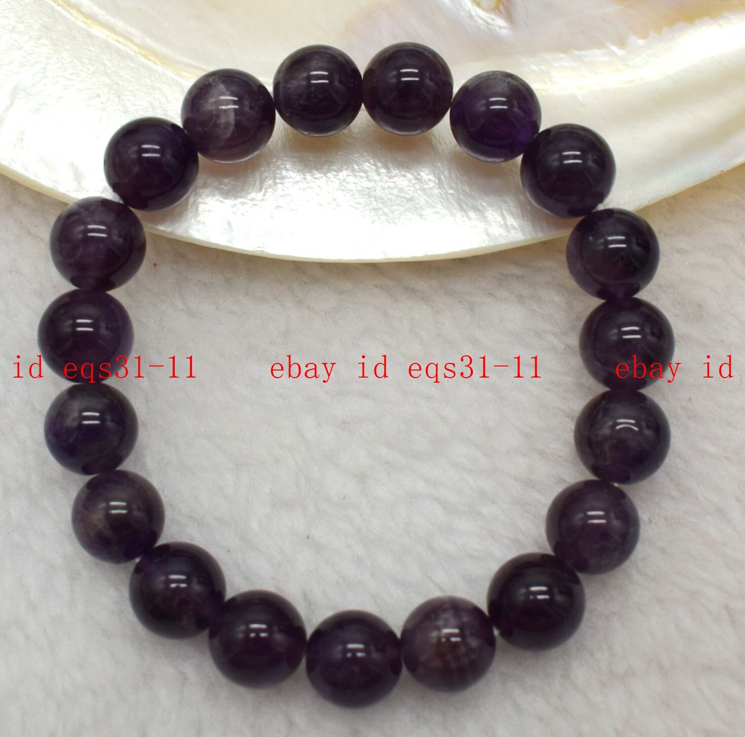 Fashion 4/6/8/10/12/14mm Amethyst Round Gemstone Beads Elastic Bracelet 7.5″ AAA