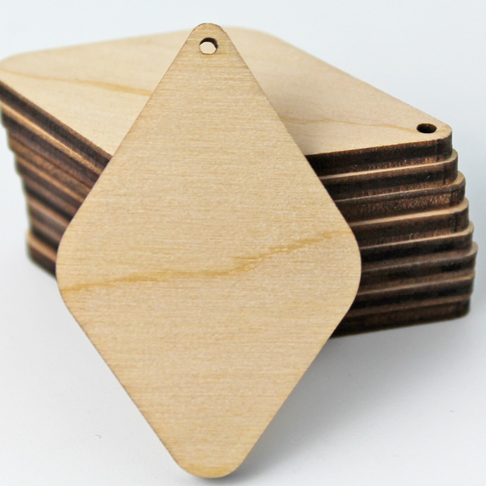 ALL SIZE 12pc to 100pc Unfinished Wood Rounded Diamond Teardrop Earrings Blanks