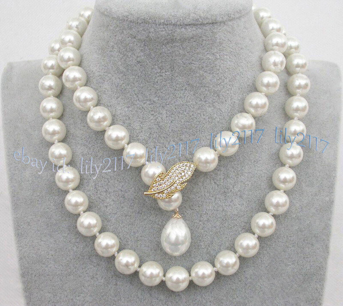 Elegant White South Sea Shell Pearl Round Beads Necklace 14-50” 8/10/12/14mm
