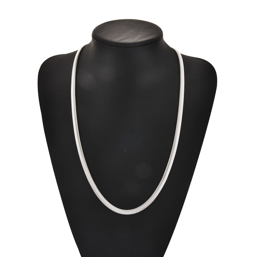 925 Sterling Solid Silver 6MM Flat Snake Chain Men & Women Necklace 16-30 inches