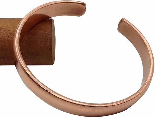Solid Copper Cuff Bracelet Hand Forged Adjustable Unisex Plain Wrist Bangle