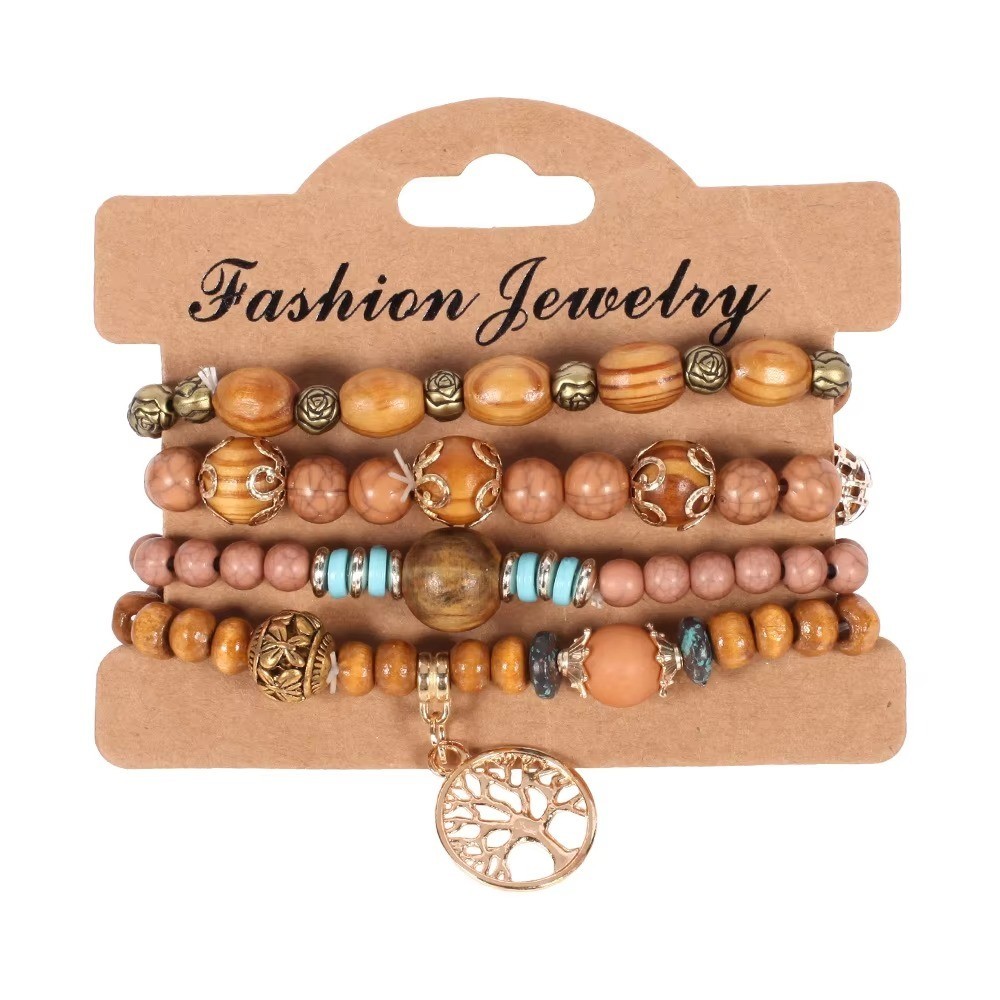 Boho Crystal Beaded Bracelet Set Colorful Stackable Bracelets Women Girls
