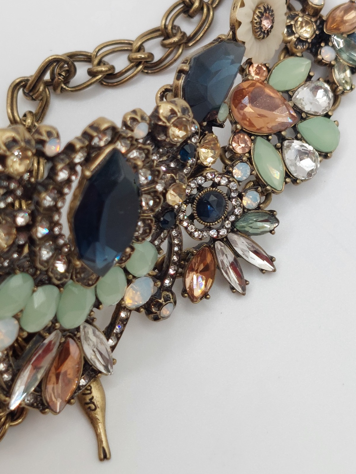 Floral Statement Necklace Bracelet Set Chloe Isabel Blue Peach Mint Earthy Glam