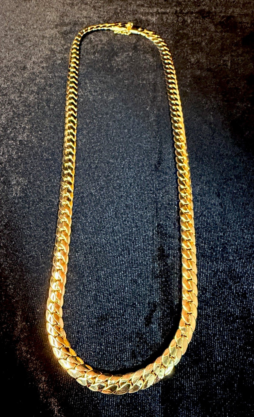 Miami Cuban 14K Stamped Gold Filled 24in 8MM necklace W/ Box Lock BRAND NEW.