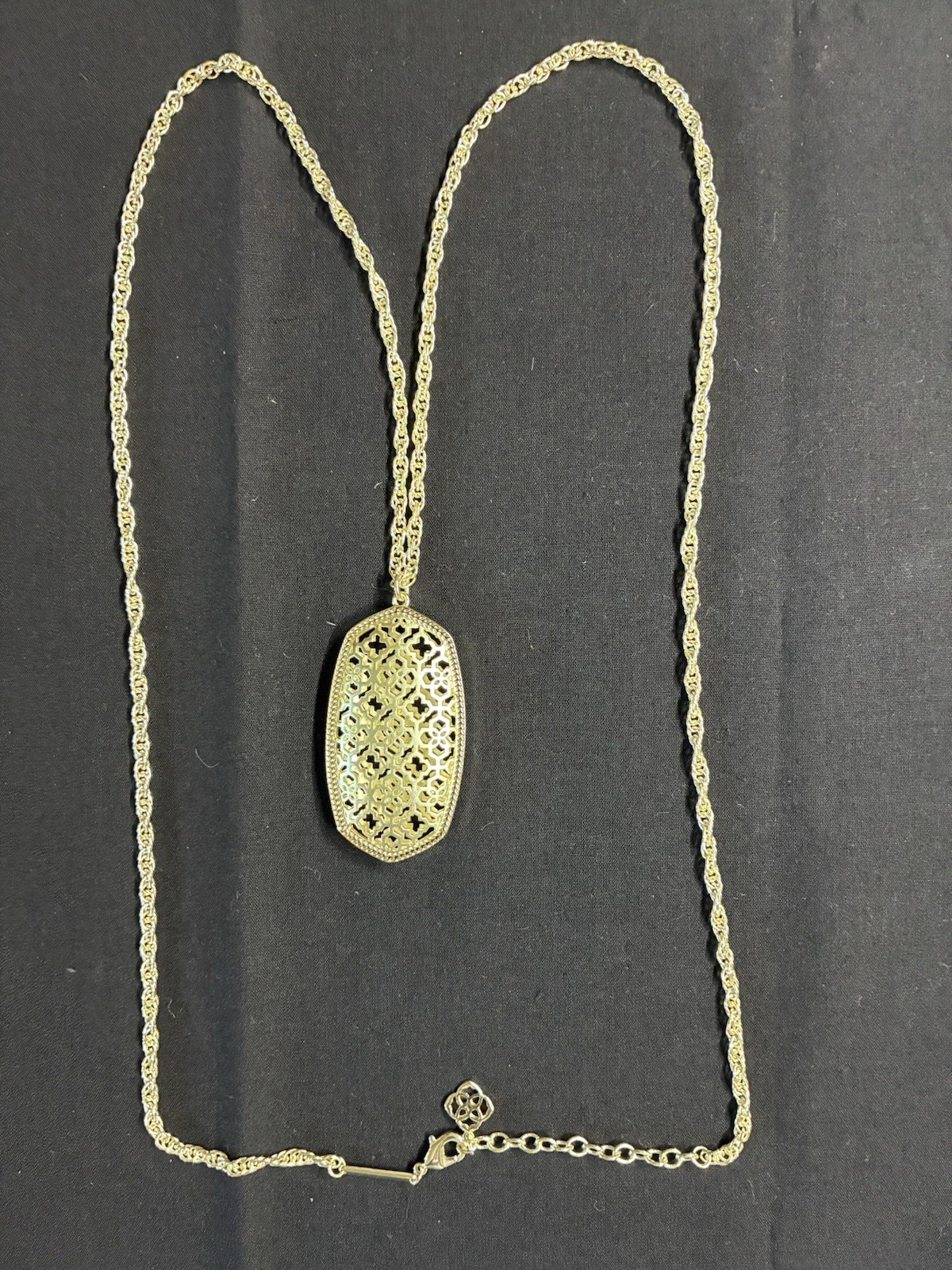 Kendra Scott Gold Tone Filigree Necklace 32” Chain