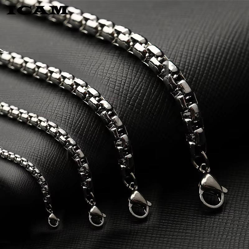 Stainless Steel Chain Bracelet 7″-10″ Smooth Box Square Rope Silver 2-7mm N69