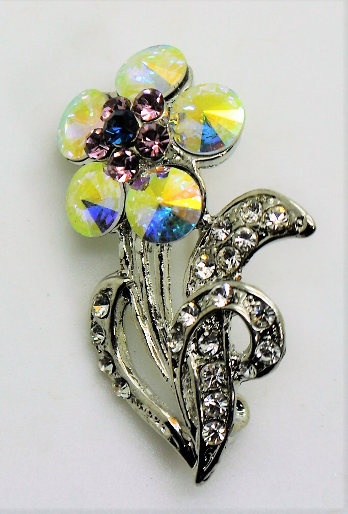 cute flower simply bouquet style mix color Crystal fashion Brooch Pin lot 278