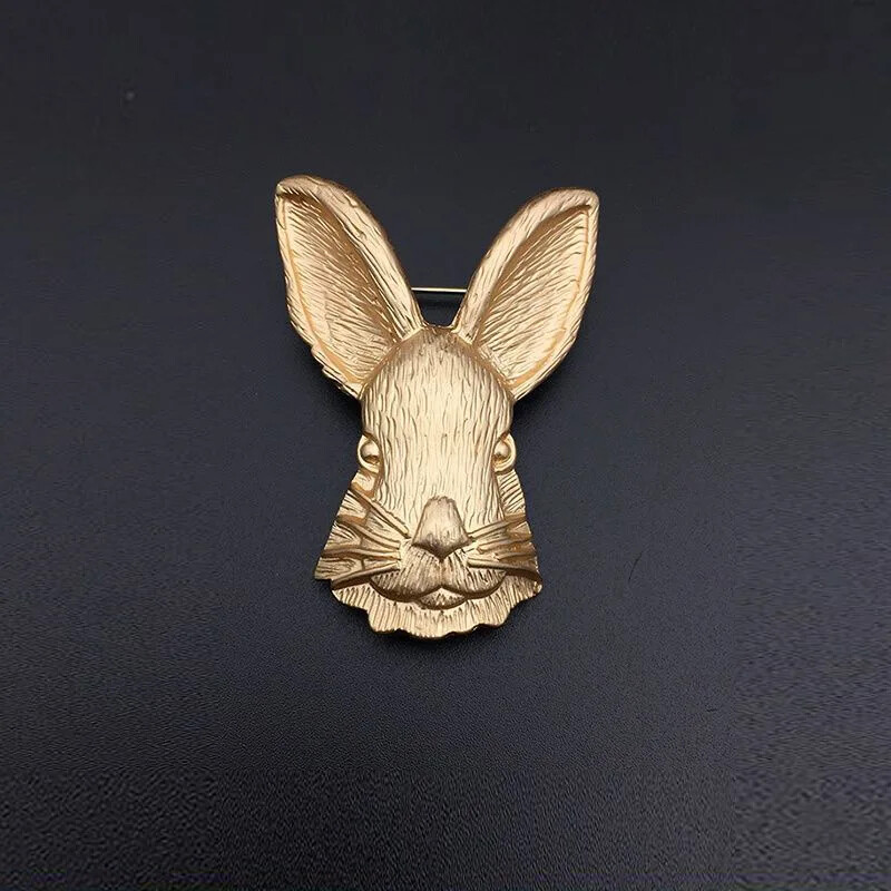 2PCS Rabbit Brooch Female Cute Corsage Cartoon Animal Brooch Pin Accessories