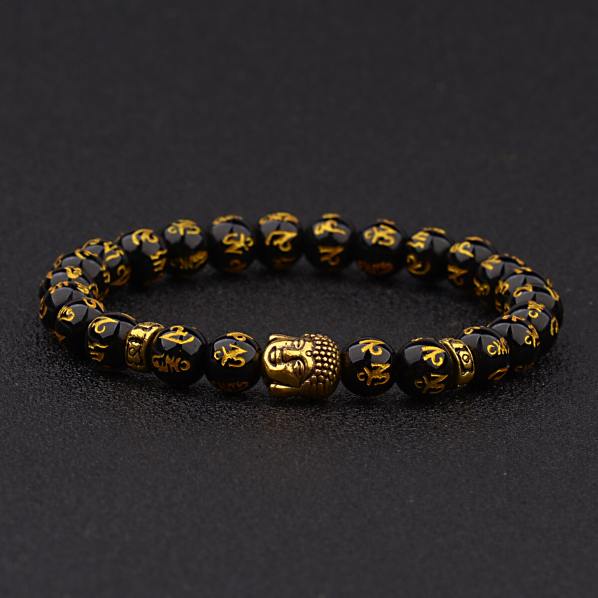 Natural Stone Tiger Eye Beads Buddha Head Women Men’s Yoga Energy Bracelets Gift