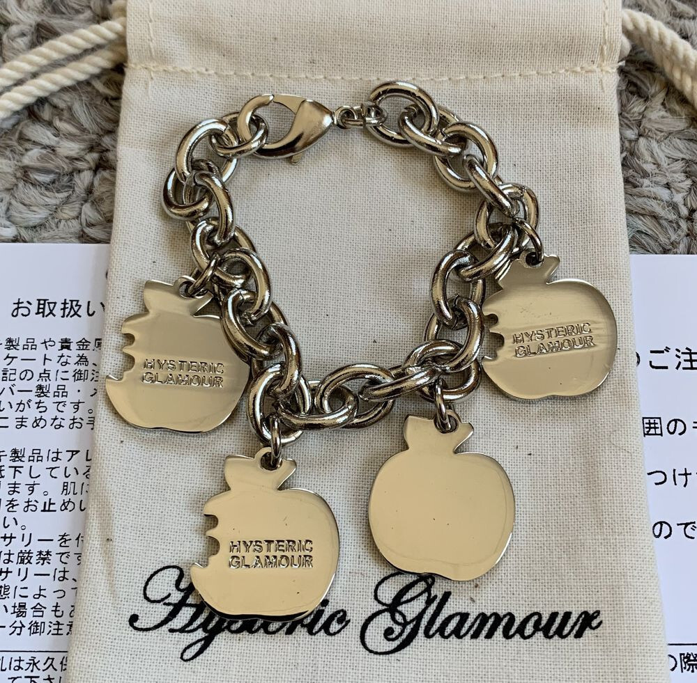 NEW Hysteric Glamour Skull Apple Charm Bracelet w/bag