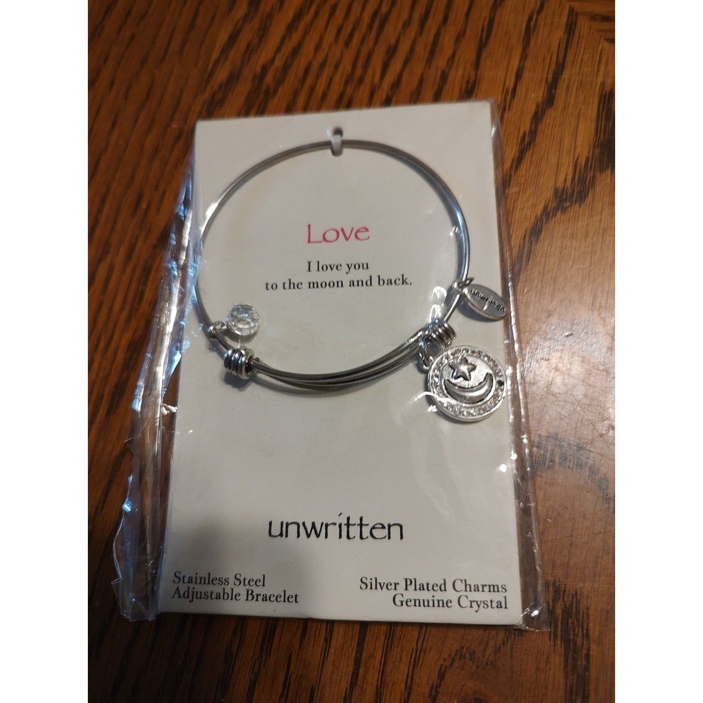 NEW Unwritten Love Charm Bracelet stainless steel adjustable, silver plated