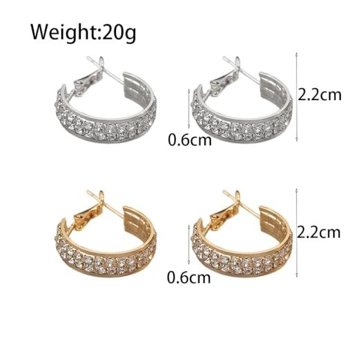 Lymphatic Drainage Slimming Hoop Earrings with Cubic Zirconia – Jewelry Gifts fo