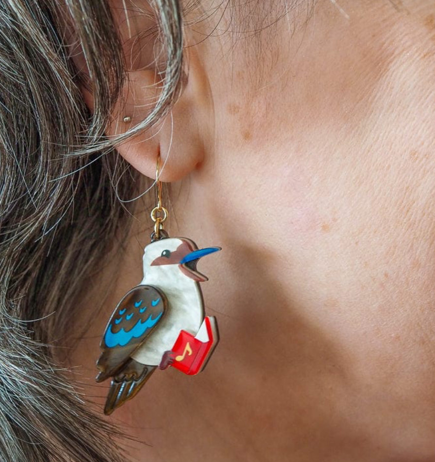 Erstwilder x Merry Menagerie Kip The Kookaburra Drop Earrings. NIB. Never Worn.