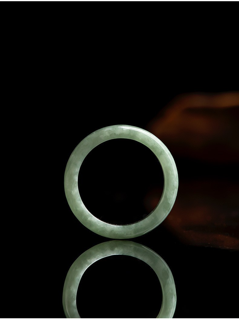 A Grade Natural Bean Type Jade Ring Fashion Accessory With Authentic Certificate