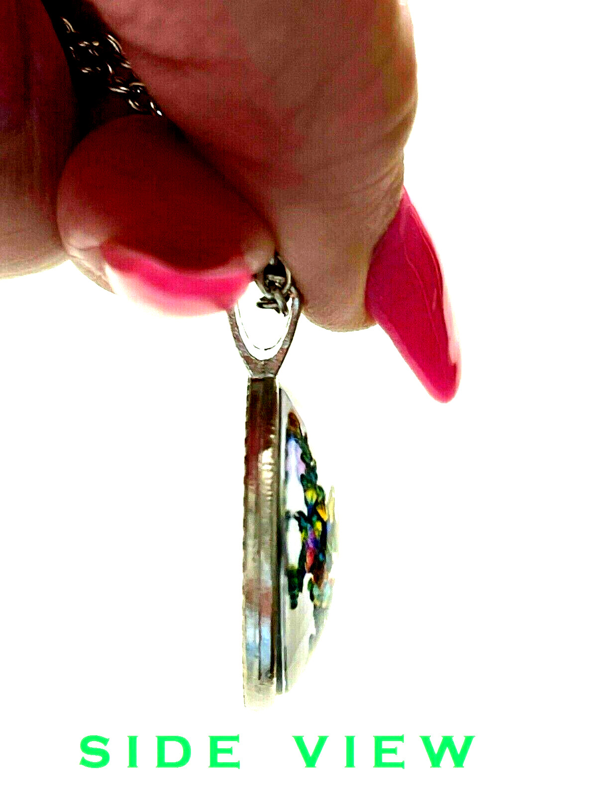 BIRD CROW RAVEN MOON FLOWER Pendant Charm 925 Silver 20″ Necklace Women Gift