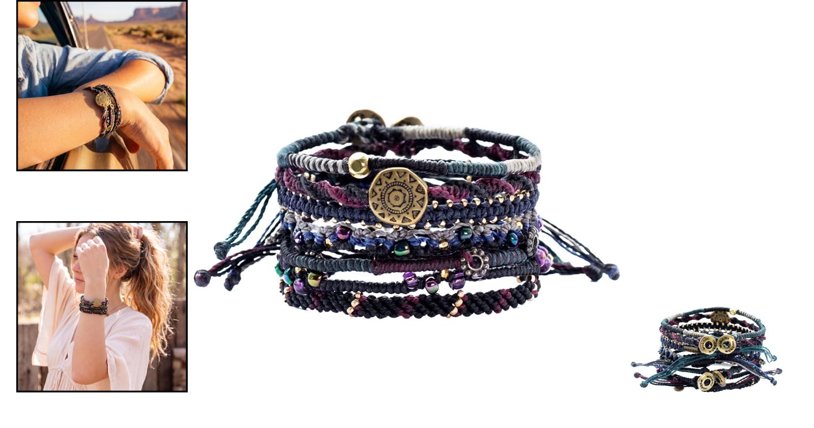 Waterproof 7-Piece Earth Charm Bracelet Stack – Trendy Boho Jewelry for Women