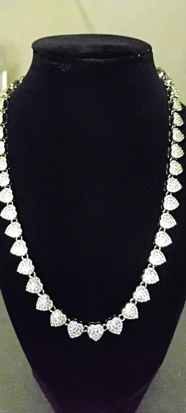 18 Inch Simulated Diamond Tennis Link Necklace Round White/Clear CZ Stones