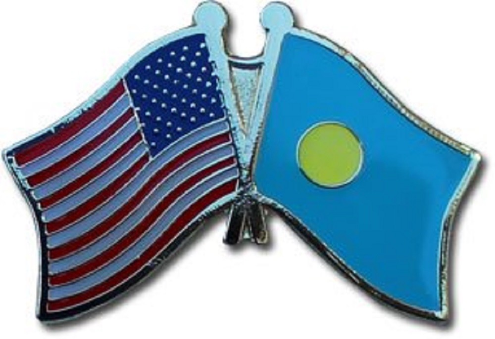 USA American Palau Friendship Flag Bike Motorcycle Hat Cap lapel Pin