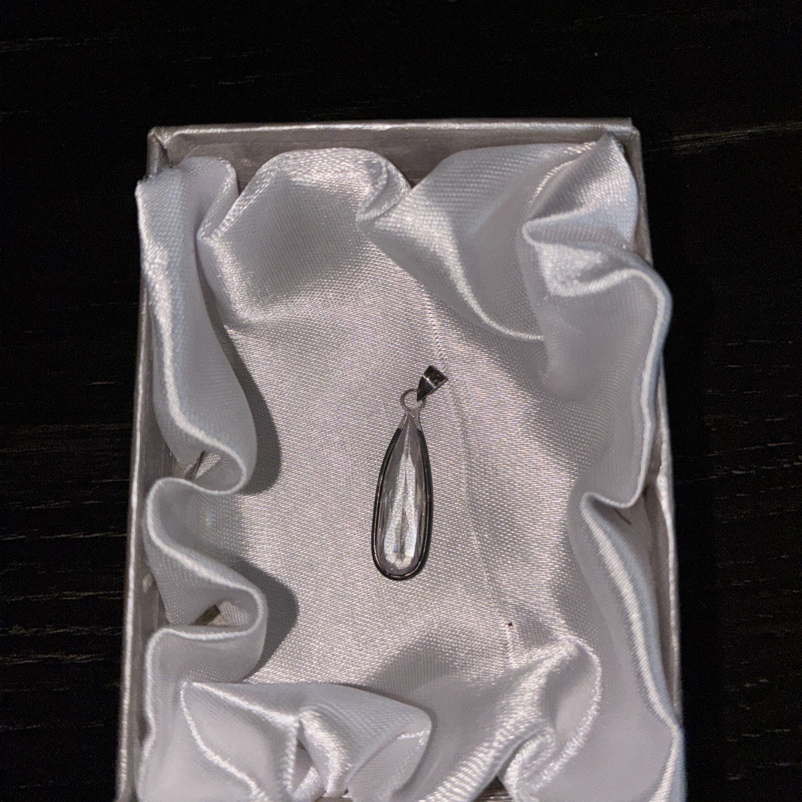 Simulated White Diamond Pendant Without Chain In Sterling Silver 17.00 crew