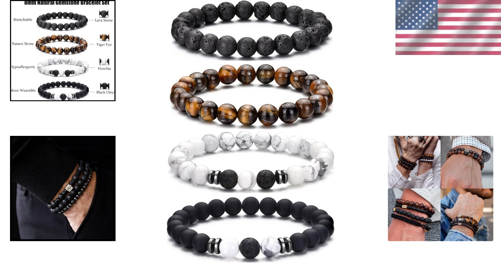 8MM Stretch Bracelet with Tiger Eye Stones – Perfect Jewelry Gift for Him & Her