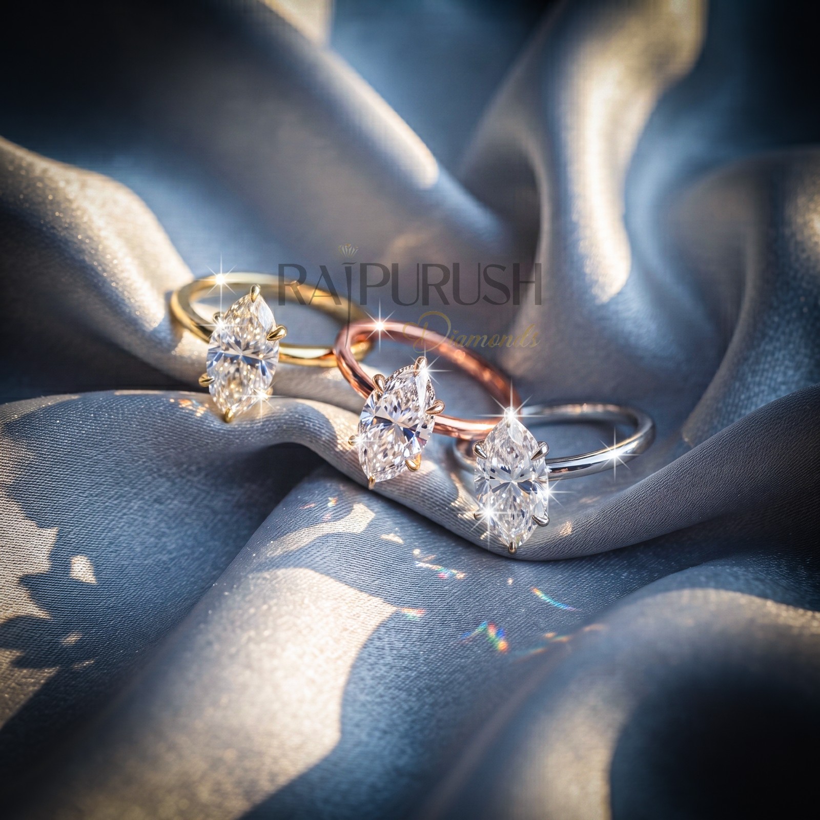 Marquise Cut Moissanite Engagement Ring -Sterling Silver Solitaire Promise Ring