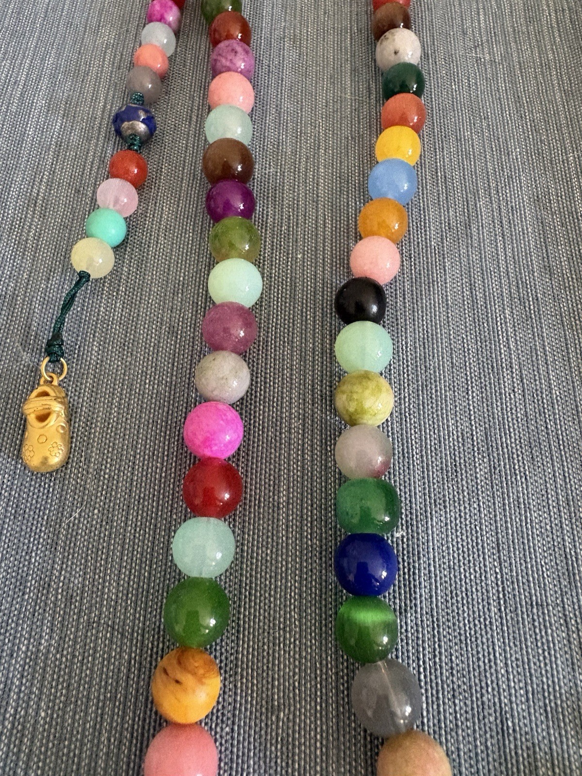 Boho Long Beaded Necklace Multicolor Stone Style Tassel Pendant Statement
