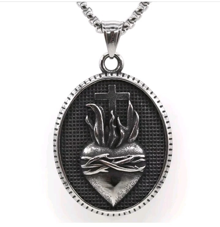 Cadena Amuleto Del Sagrado Corazon Religión Amor Fe