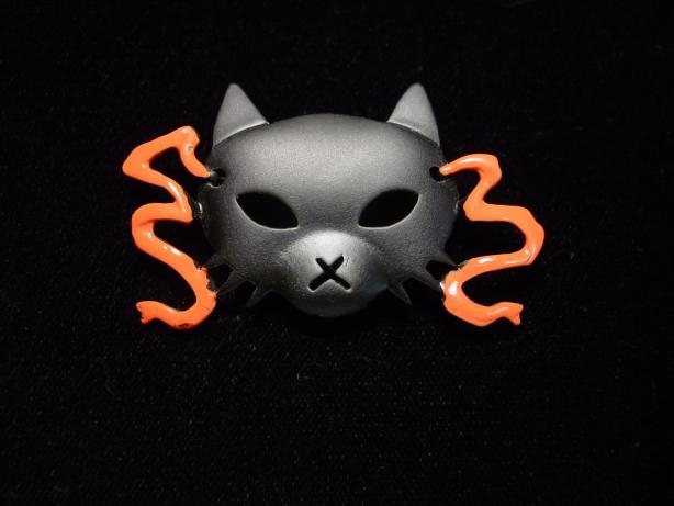 “JJ” Jonette Jewelry Pewter ‘Black CAT Mask’ ~ Halloween