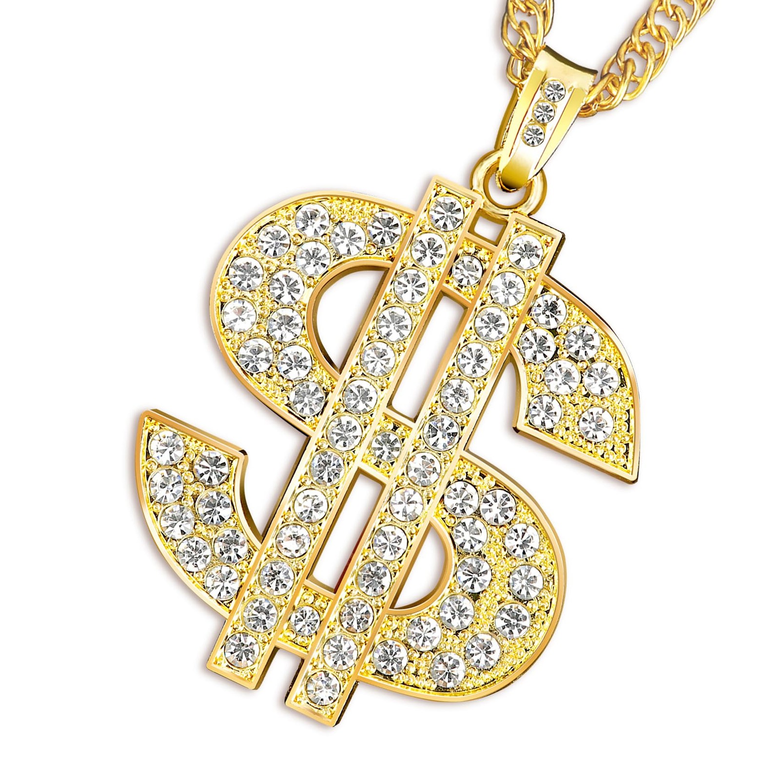 Gold Chain With Dollar Sign Pendant Necklace – Hip Hop Money