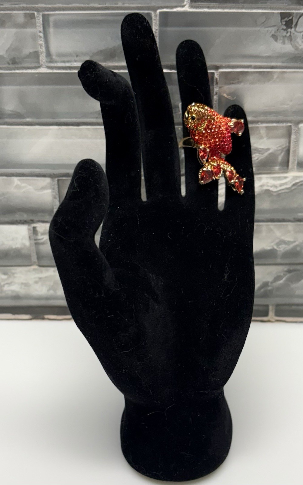 Statement Gold Tone Crystal Fish Ring. MSRP $58. See Description for sizes. New