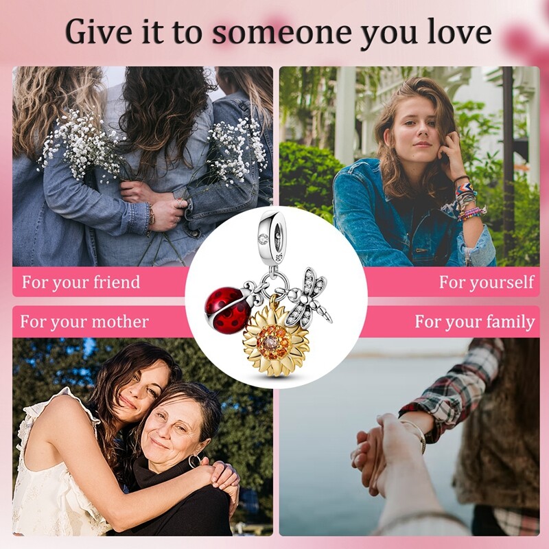 MULA New European Silver Plated Charm AAA CZ Enamel Ladybug For Women Bracelet