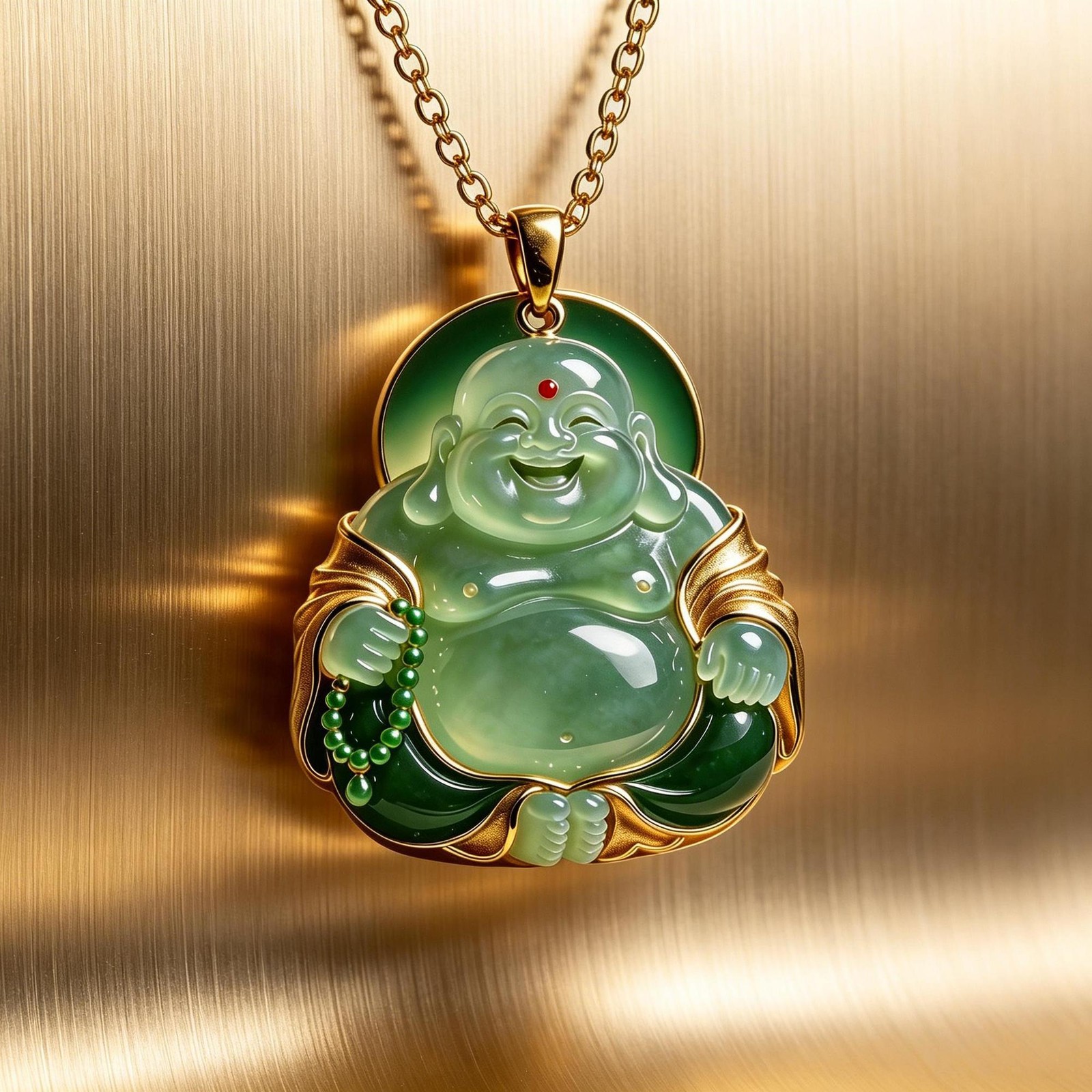 New Metal Maitreya Buddha Pendant Necklace Chinese Style Figure Collectible