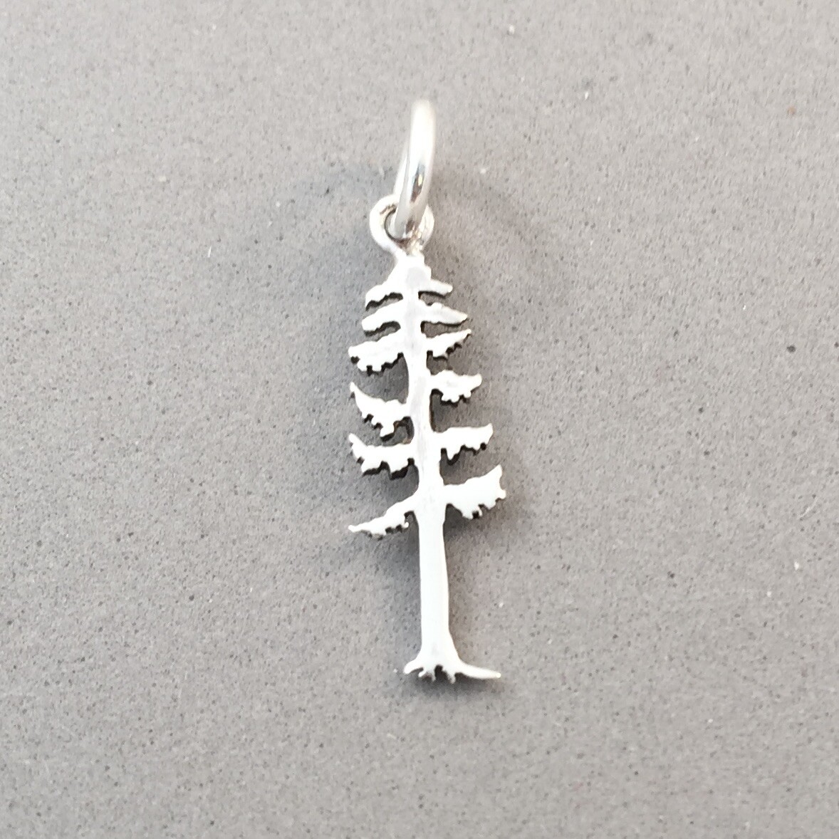 .925 Sterling Silver HEMLOCK TREE CHARM Pendant Evergreen Forest NEW 925 GA38