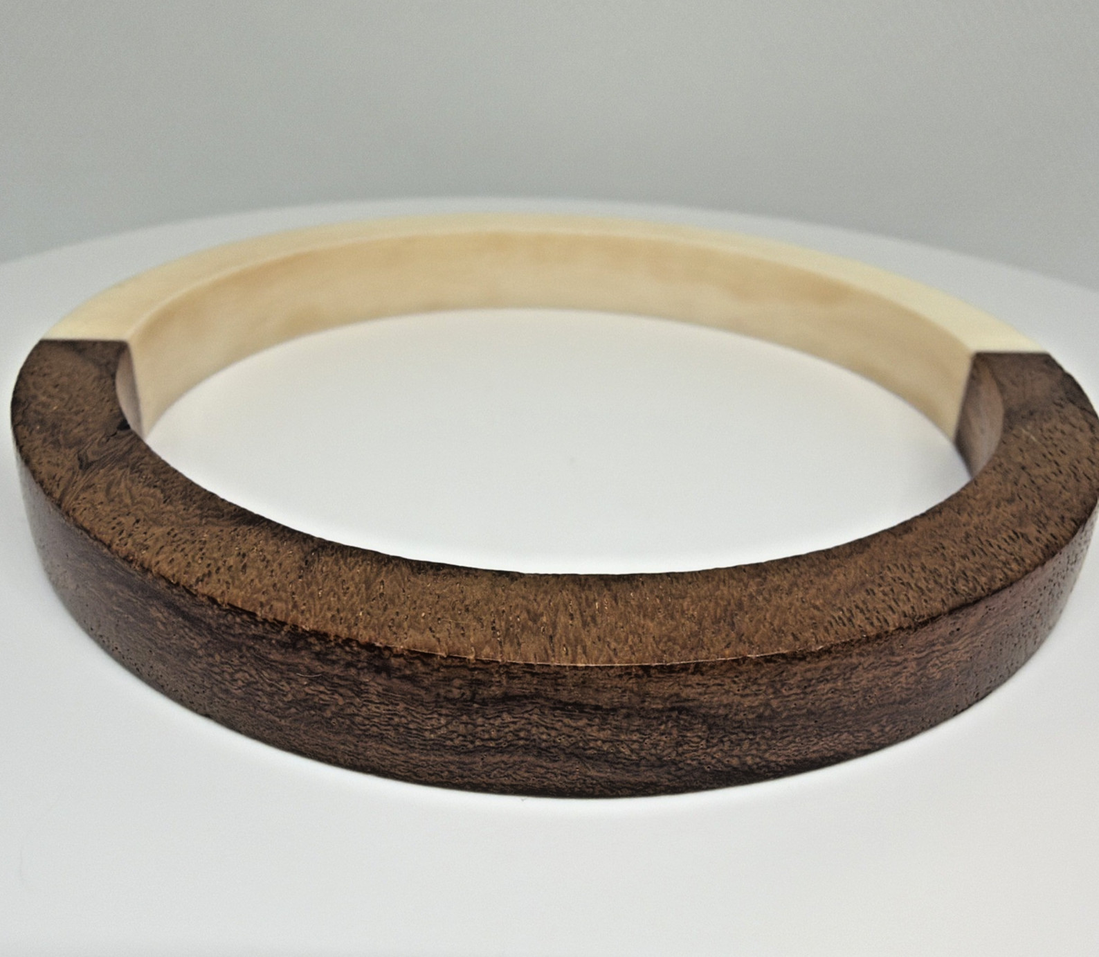 Mod Retro Wood & Resin Bangle Bracelets Stackable Mid-Century Style Set of 4