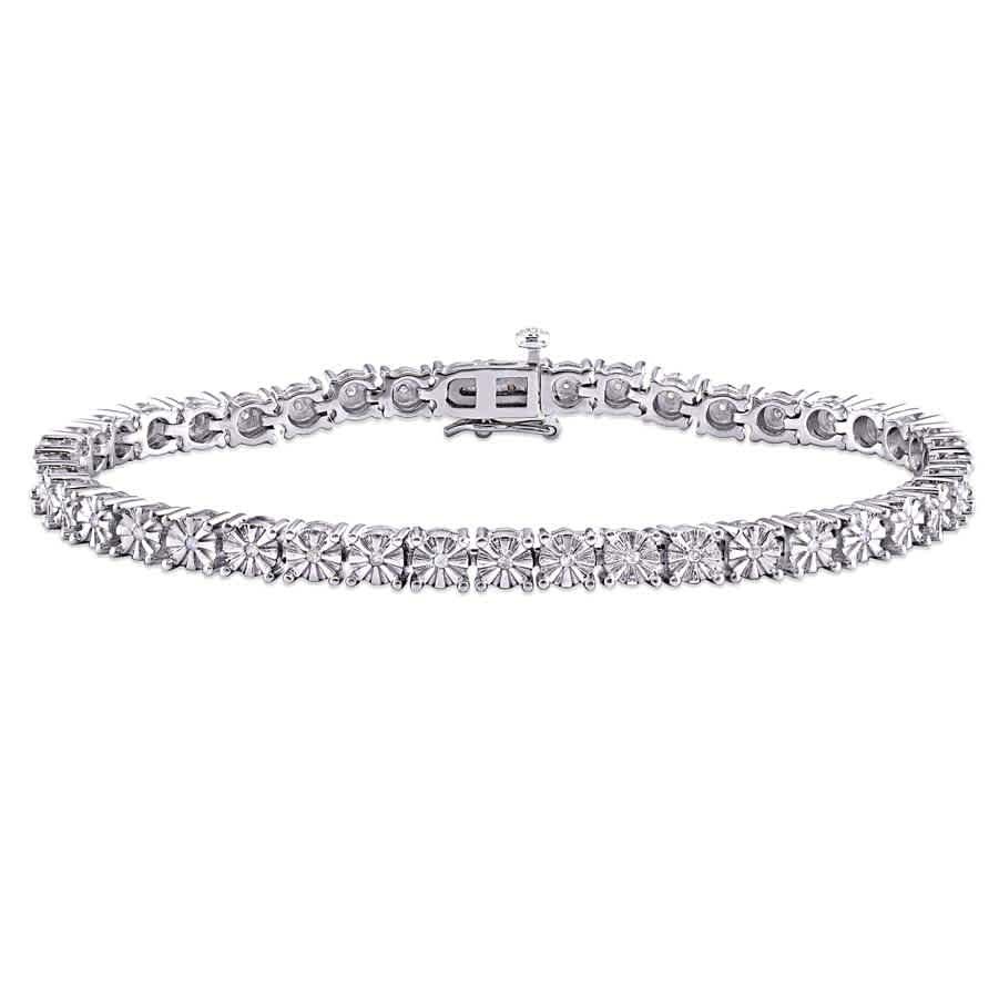 AMOUR 1/4 CT TW Diamond Tennis Bracelet In Sterling Silver