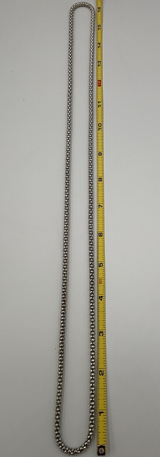 Silver Tone Popcorn Necklace